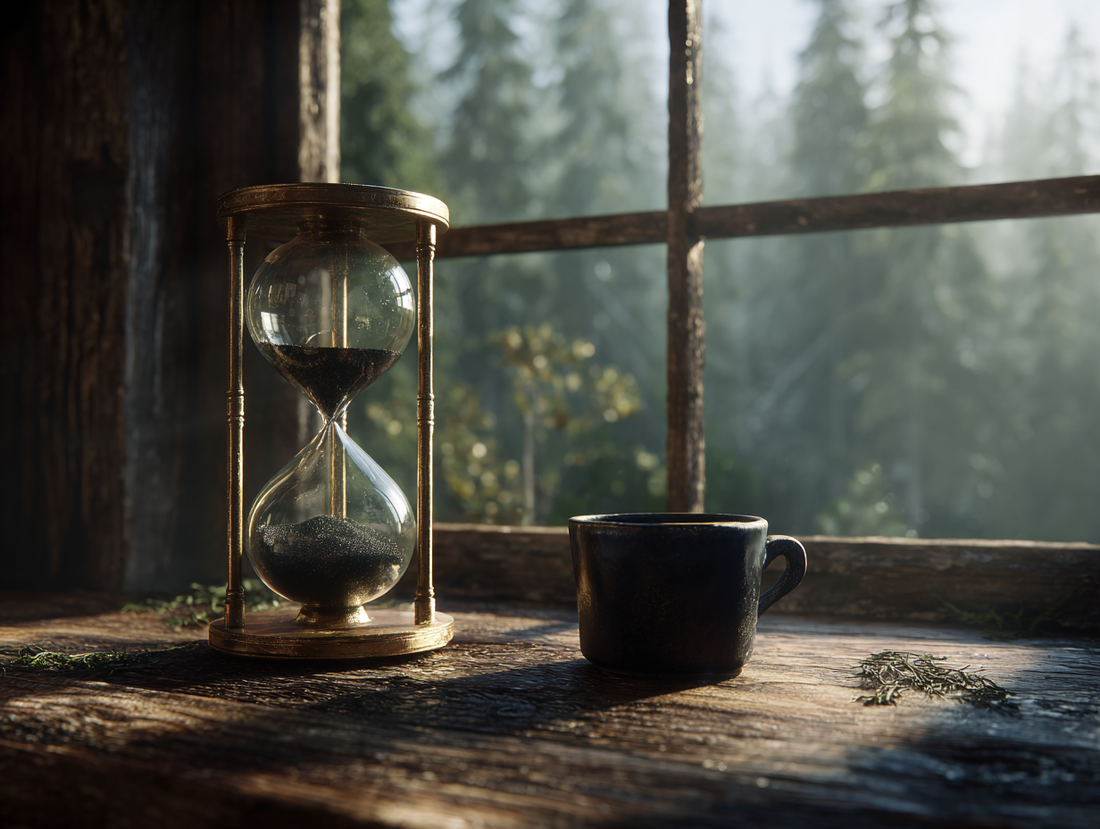 Klepsydra nie kłamie – czas ma znaczenie. Odczekanie 90 minut z pierwszą kawą pozwala zsynchronizować się z naturalnym rytmem kortyzolu i uniknąć popołudniowego zjazdu energetycznego.